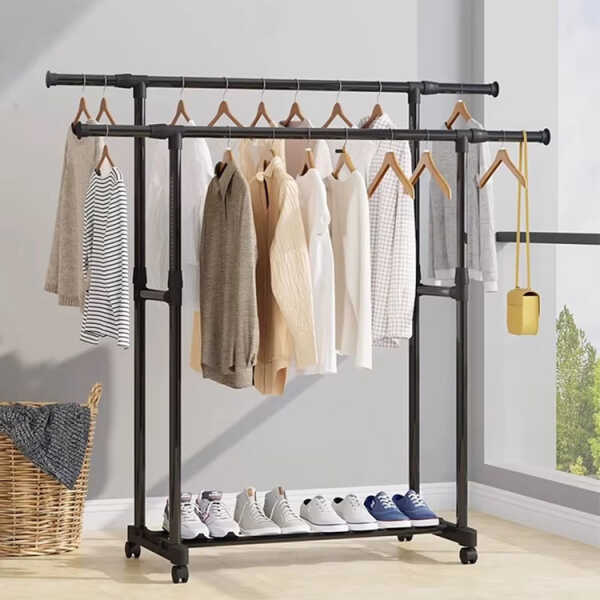 MULTI PURPOSE CLOTING RACK W/ SHELF | C128643 - Image 