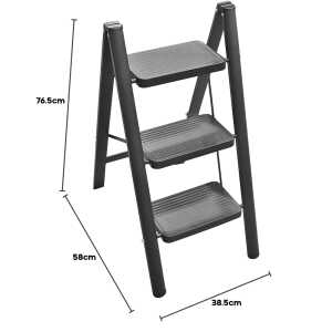 THREE (3) STEPS BLACK LADDER | C15ML3 - Image 