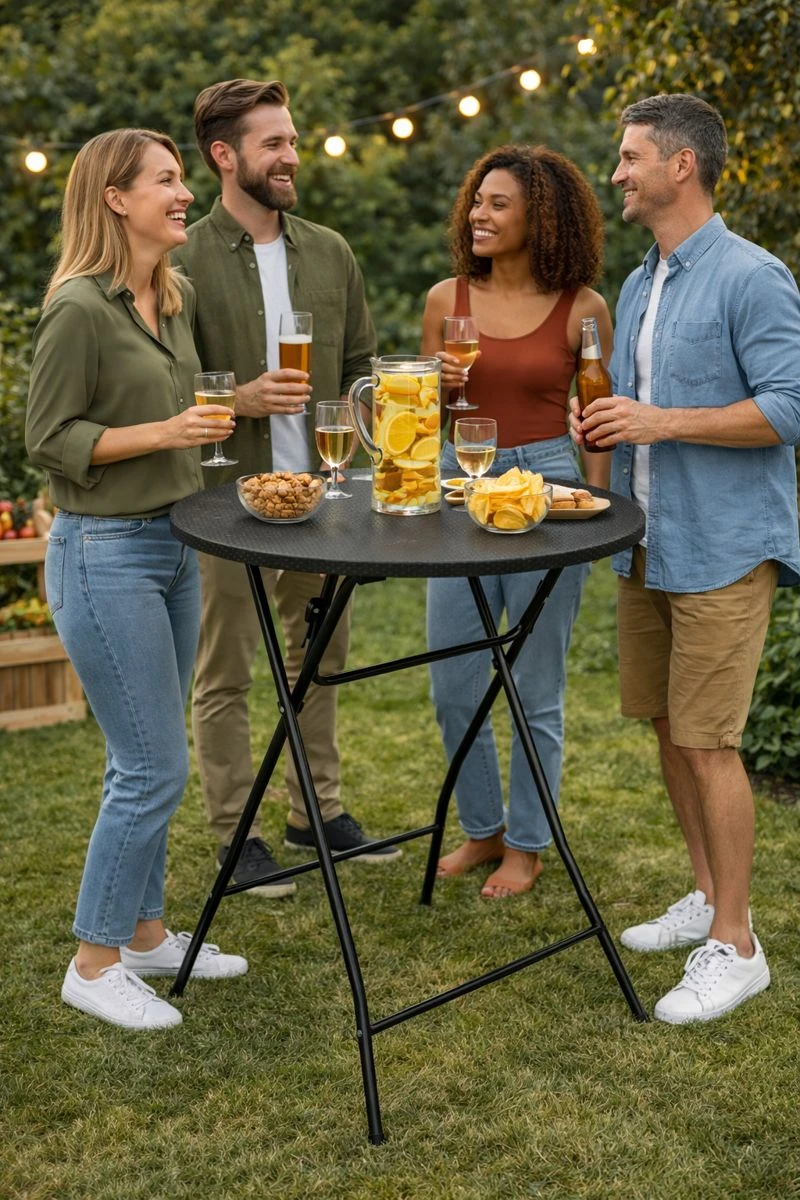Rattan Round Table – Natural Style