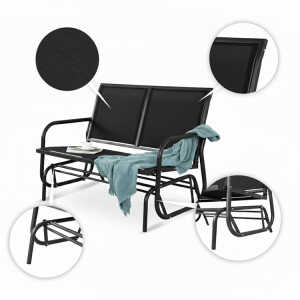 2 SEATER OUTOOR GLIDING SWING BENCH | C1910BK - Image 