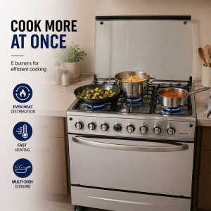 PREMIER 30" 6-BURNERS GAS RANGE SS | EF-8691NG306T1 - Image 