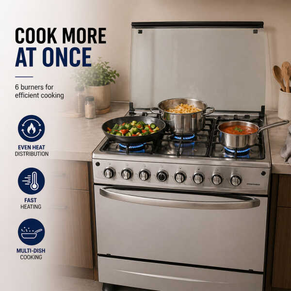PREMIER 30" 6-BURNERS GAS RANGE SS | EF-8691NG306T1 - Image 