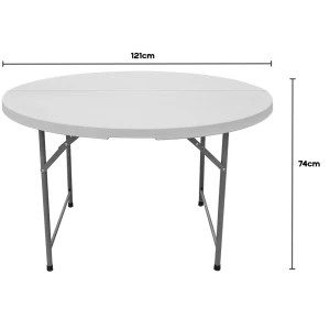 PLASTIC WHITE ROUND FOLDABLE TABLE | LT-R122 - Image 