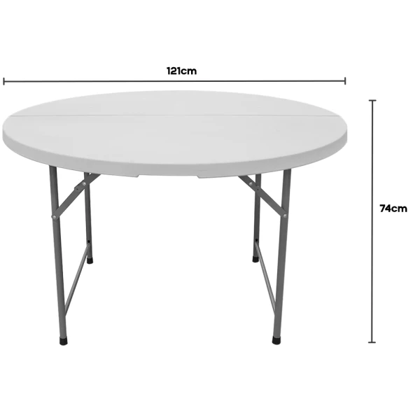 PLASTIC WHITE ROUND FOLDABLE TABLE | LT-R122 - Image 