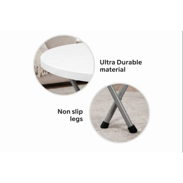 PLASTIC WHITE ROUND FOLDABLE TABLE | LT-R60 - Image 