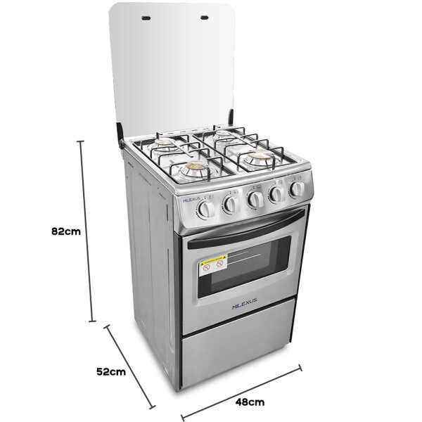 MILEXUS 4 BURNERS 20″ GAS RANGE STAINLES STEEL | MLEG4Q900INOXAJGNI - Image 