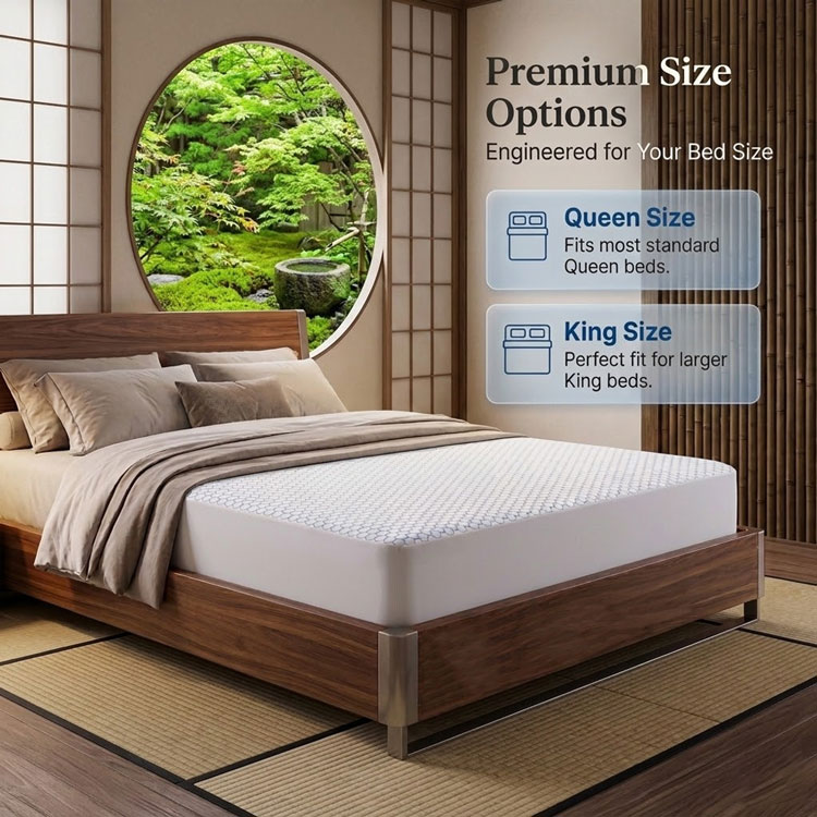 Queen and King size cooling mattress protector options.