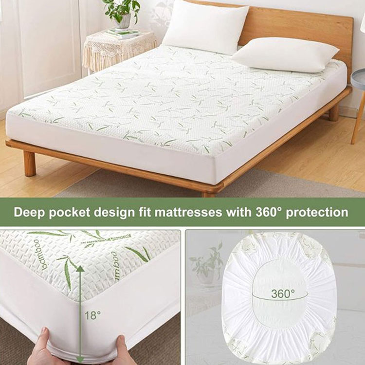 Mattress protector with deep pocket elastic skirt.