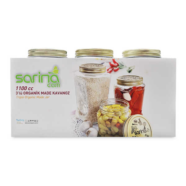 SARINA GLASS JAR SET 3PCS | S-805 - Image 