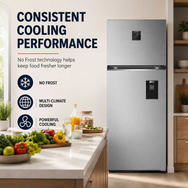 SHARP 19 CU.FT REFRIGERATOR STAINLESS STEEL | SHA-545T - Image 