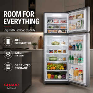 SHARP 19 CU.FT REFRIGERATOR STAINLESS STEEL | SHA-545T - Image 
