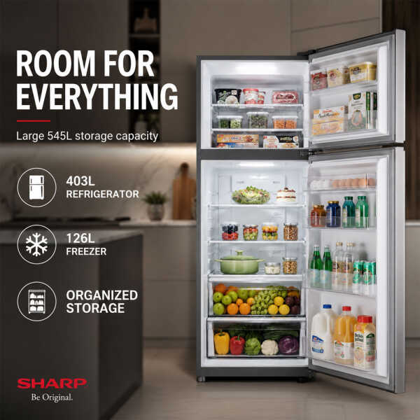 SHARP 19 CU.FT REFRIGERATOR STAINLESS STEEL | SHA-545T - Image 