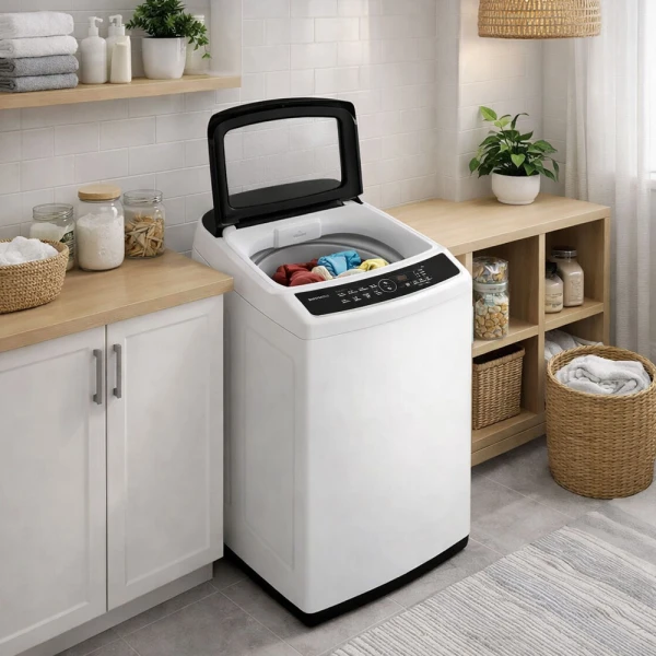 SAMSUNG 9KG TOP LOAD WASHER WITH IMPELLER WHITE | WA90CG4240BW - Image 