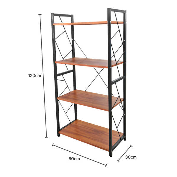 PRIMO 4-TIERS BOOKSHELF STORAGE RACK | WBL07S4 - Image 