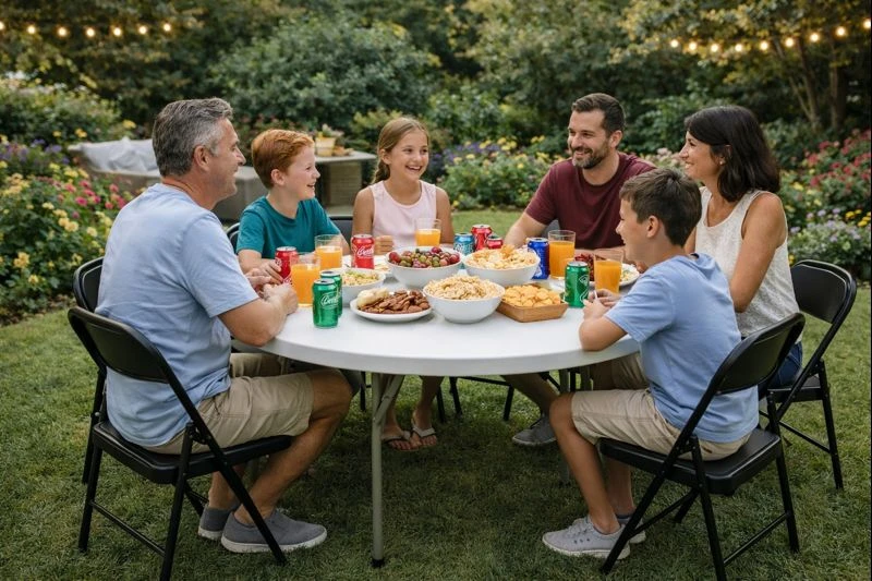 Indoor & Outdoor White Foldable Table