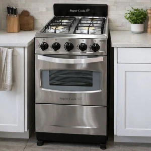 SUPER COOK 20" SILVER 4 BURNERS GAS RANGE | 10803-STEEL - Image 