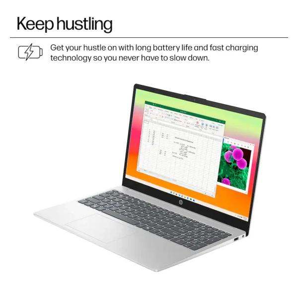 HP 15.6" AMD RYZEN 5 7520U 8GB RAM, 512GB SSD, W11, SILVER LAPTOP | 15-FC0146 - Image 