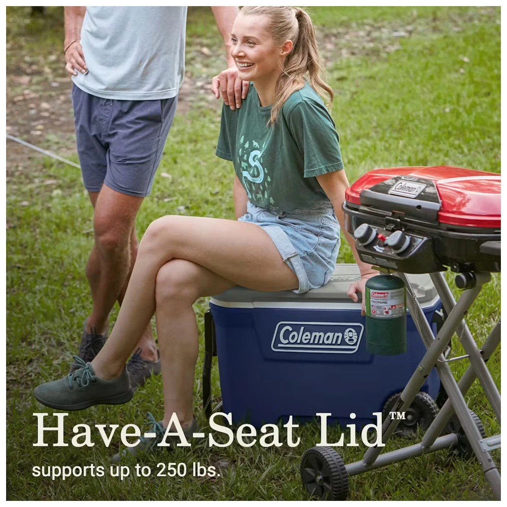 A high-capacity cooler designed for easy transport and reliable cooling