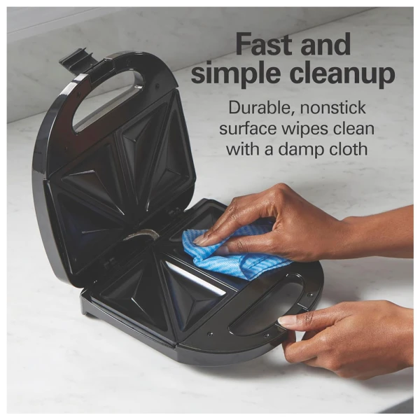 HAMILTON BEACH BLACK STAINLESS STEEL SANDWICH MAKER | 25430 - Image 