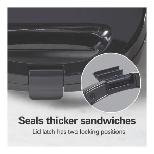 HAMILTON BEACH BLACK STAINLESS STEEL SANDWICH MAKER | 25430 - Image 