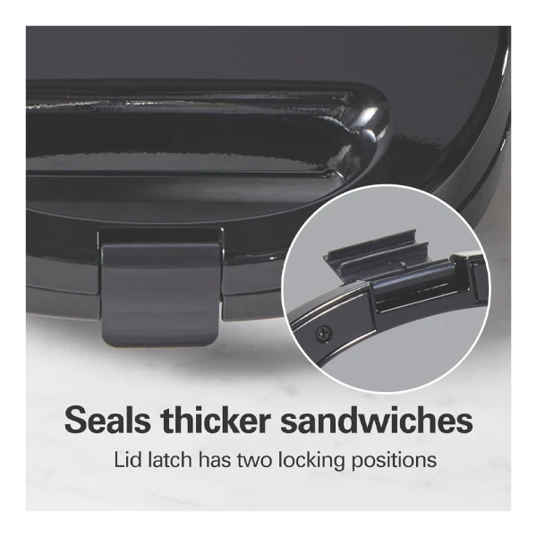 HAMILTON BEACH BLACK STAINLESS STEEL SANDWICH MAKER | 25430 - Image 