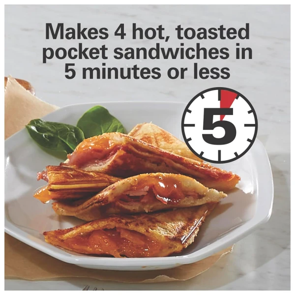 HAMILTON BEACH BLACK STAINLESS STEEL SANDWICH MAKER | 25430 - Image 