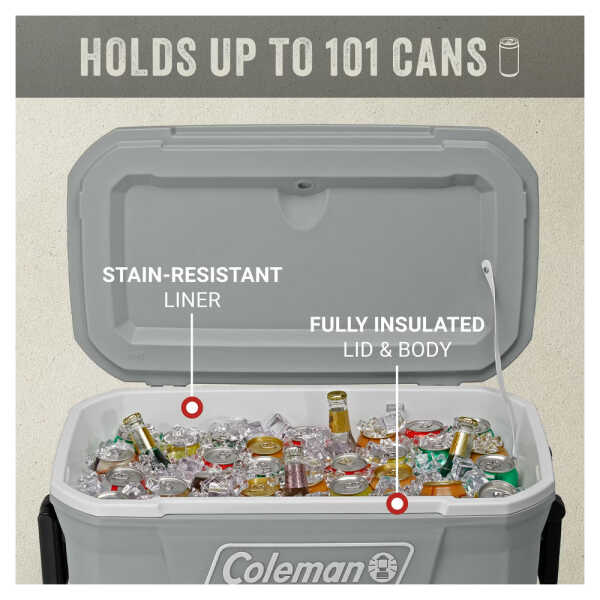 COLEMAN 62QT WHEELED COOL BOX, GREY | 3000006487 - Image 