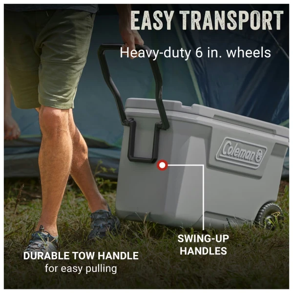COLEMAN 62QT WHEELED COOL BOX, GREY | 3000006487 - Image 