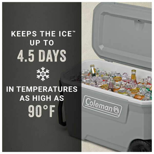 COLEMAN 62QT WHEELED COOL BOX, GREY | 3000006487 - Image 