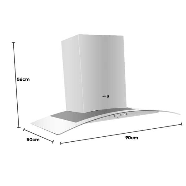 FAGOR 90CM RANGEHOOD, SS, 220V | 3CFV901X - Image 