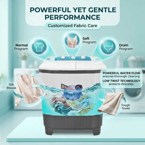 AXXEL 5KG SEMI-AUTOMATIC TWIN TUB WASHING MACHINE 110V WHITE | AWM500 - Image 