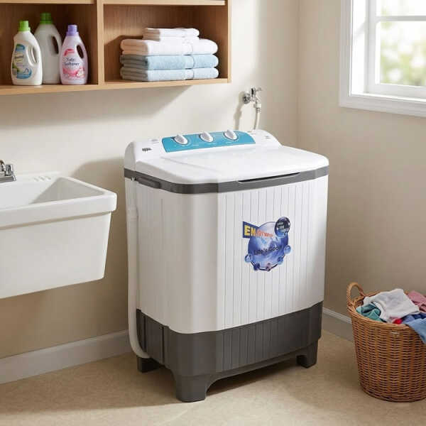 AXXEL 5KG SEMI-AUTOMATIC TWIN TUB WASHING MACHINE 110V WHITE | AWM500 - Image 