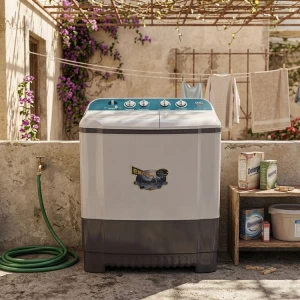 AXXEL 7.2KG SEMI-AUTOMATIC TWIN TUB WASHING MACHINE 110V WHITE | AWM720 - Image 