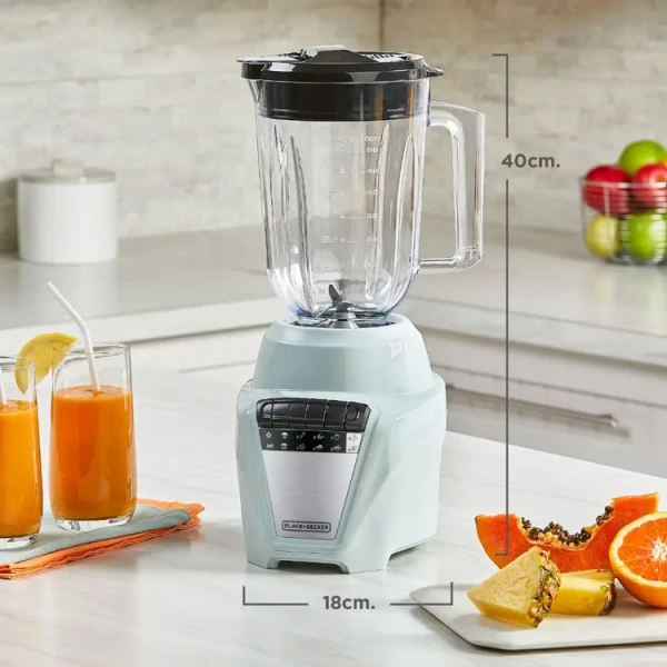 BLACK & DECKER 1.6L 8 SPEED BLENDER W/PLASTIC JAR MINT GREEN | BL0877-1GDLA - Image 