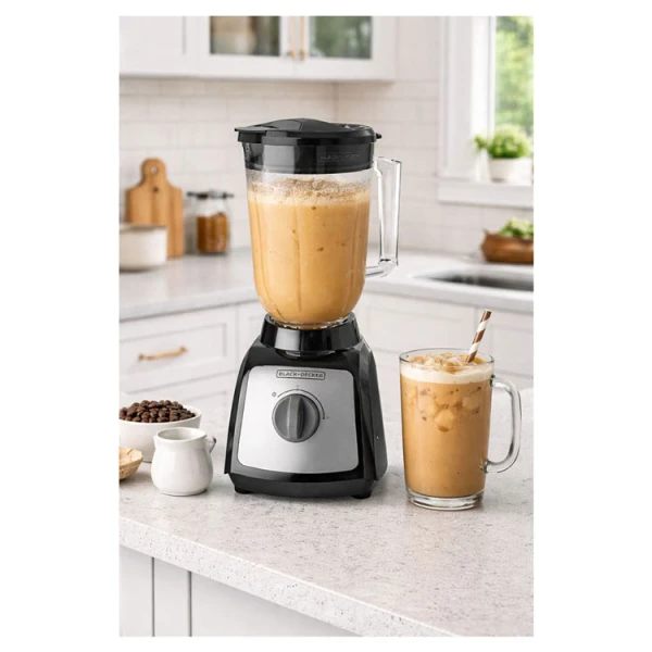 BLACK & DECKER 2 SPEED 1.5L PLASTIC JAR BLACK BLENDER | BLBD202PB - Image 