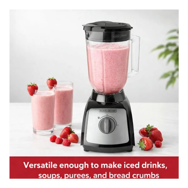 BLACK & DECKER 2 SPEED 1.5L PLASTIC JAR BLACK BLENDER | BLBD202PB - Image 