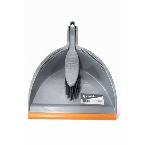 DBT-65037 BASICS DUST PAN W/ SMALL BROOM GRAY | DBT-65037 - Image 1