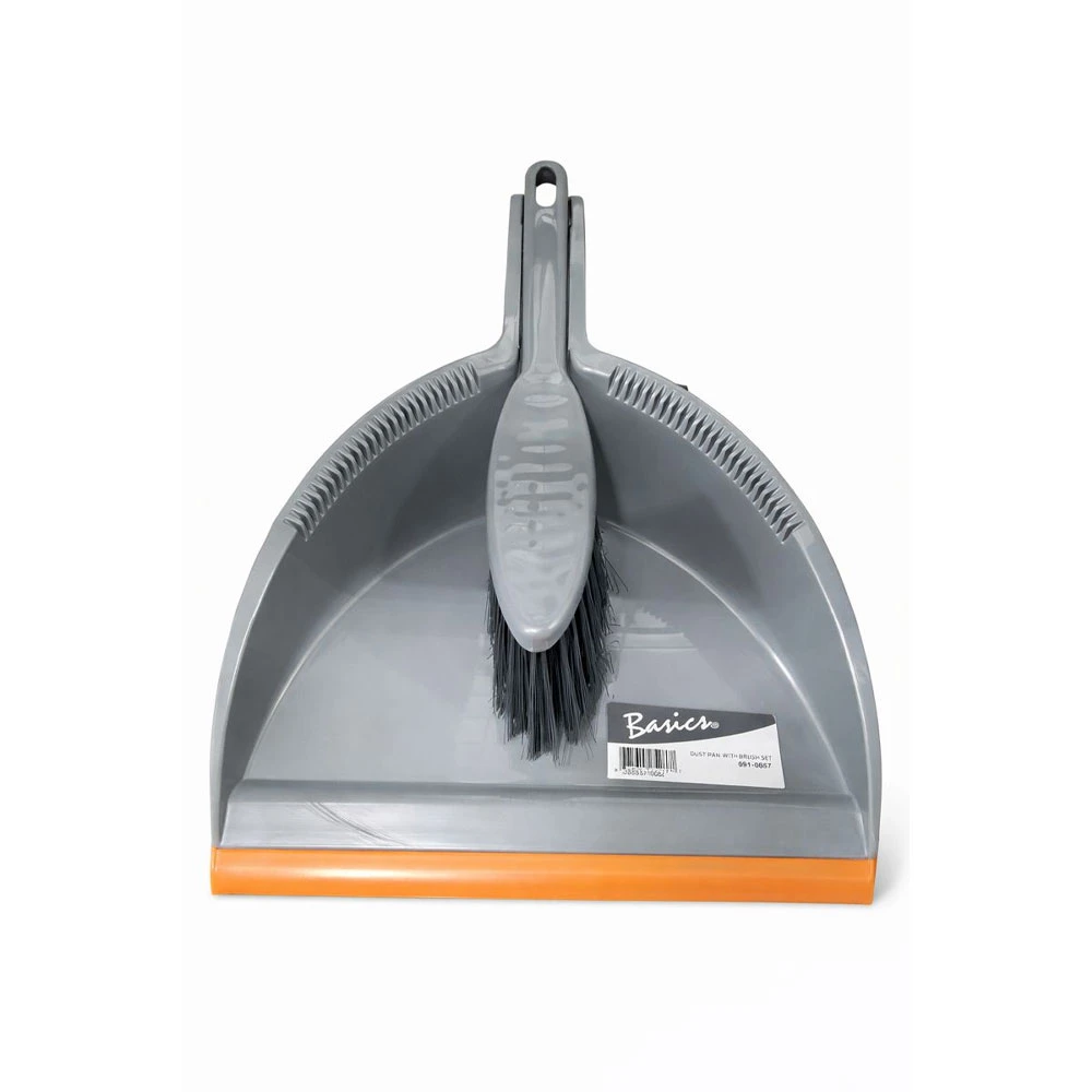 BASICS DUST PAN W/ SMALL BROOM GRAY | DBT-65037 - Image 1