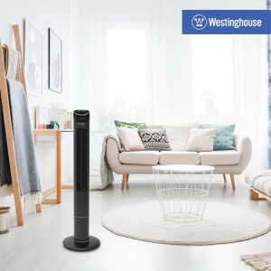 WESTINGHOUSE OSCILLATING TOWER FAN 41" W/REMOTE, BLACK | FT001 - Image 
