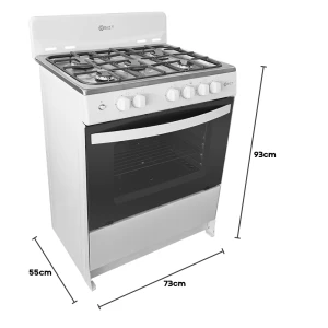 BIZT 30" 5 BURNER GAS RANGE W/OVEN WHITE | GST3051WCO - Image 