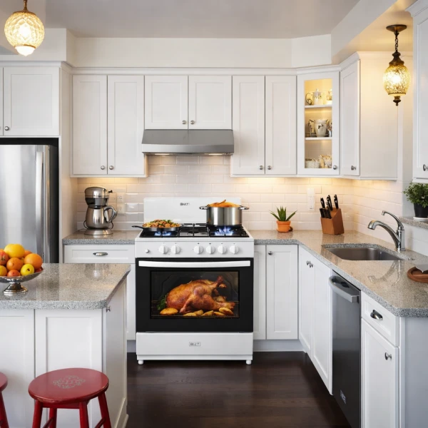 BIZT 30" 5 BURNER GAS RANGE W/OVEN WHITE | GST3051WCO - Image 