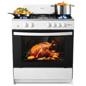 BIZT 30" 5 BURNER GAS RANGE W/OVEN WHITE | GST3051WCO - Image 