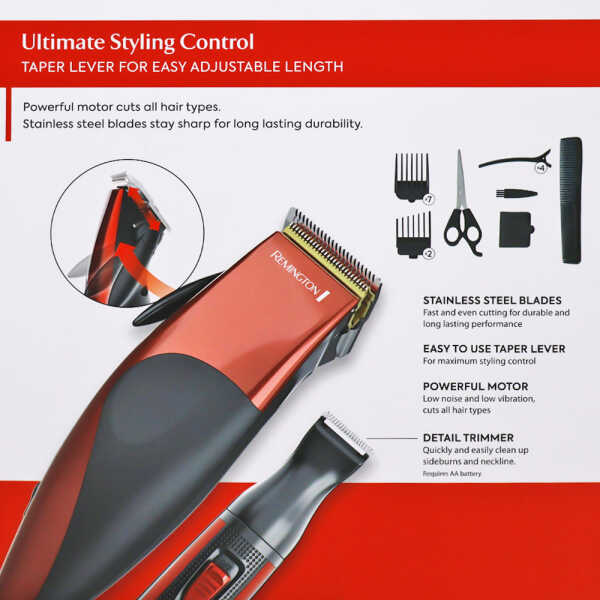 REMINGTON 20PCS 2-IN-1 HAIR CLIPPER | HC2103 - Image 