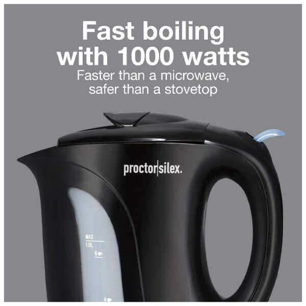 PROCTOR SILEX 1L ELECTRIC KETTLE BLACK | K2071PS - Image 