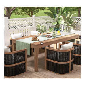 SOLEA OUTDOOR DINNER SET 7 PIECES, 6 CHAIRS AND 1 TABLE | KM2368 - Image 