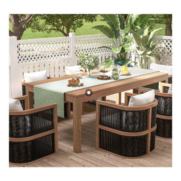 SOLEA OUTDOOR DINNER SET 7 PIECES, 6 CHAIRS AND 1 TABLE | KM2368 - Image 