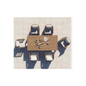 SOLEA OUTDOOR DINNER SET 7 PIECES, 6 CHAIRS AND 1 TABLE | KM2368 - Image 