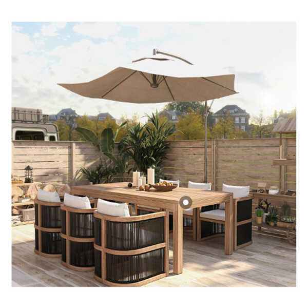 SOLEA OUTDOOR DINNER SET 7 PIECES, 6 CHAIRS AND 1 TABLE | KM2368 - Image 