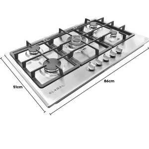 GLOBAL 5 BURNERS BUILT-IN  STAINLESS STEEL GAS COOKTOP | L0423011 - Image 