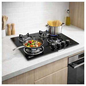 GLOBAL 24" BUILT-IN 4 BURNERS GLASS COOKTOP | L0905003 - Image 